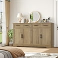 thumbnail image 5 of Homfa Farmhouse Buffet Cabinet with 4 Drawers and 4 Doors, 59" W Sideboard Buffet Storage Cabinet with Shelves, for Kitchen Living Room Bedroom, Rustic Brown, 5 of 7