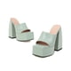thumbnail image 4 of Sandalias de plataforma para mujer Sexy Square Peep Toe Slip On Chunky High Heel Sandals Date Dress Pumps Wmkox8yii  ytu5687, 4 of 5
