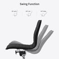 thumbnail image 4 of 2xhome Set of 2 Modern Drafting Chair | Upholstered PU Leather Ribbed Armless Mid Back with Tall Adjustable Base & Leg Rest | Computer, Home, Executive, Conference, Meetings (Black), 4 of 12