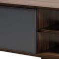 thumbnail image 6 of Baxton Studio Clapton Modern and Contemporary Multi-Tone Grey and Walnut Brown Finished Wood TV Stand, 6 of 9