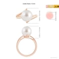 thumbnail image 5 of ANGARA Solitaire South Sea Cultured Pearl Bypass Split Shank Ring in 14K Rose Gold for Women | June Birthstone, Birthday, Anniversary, Jewelry Gift for Women | Pearl Ring, 5 of 9