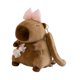thumbnail image 2 of Mochila de carpincho de peluche ligero para viajes, compras, fiestas y actividades al aire libre. Lazo rosa, 2 of 9