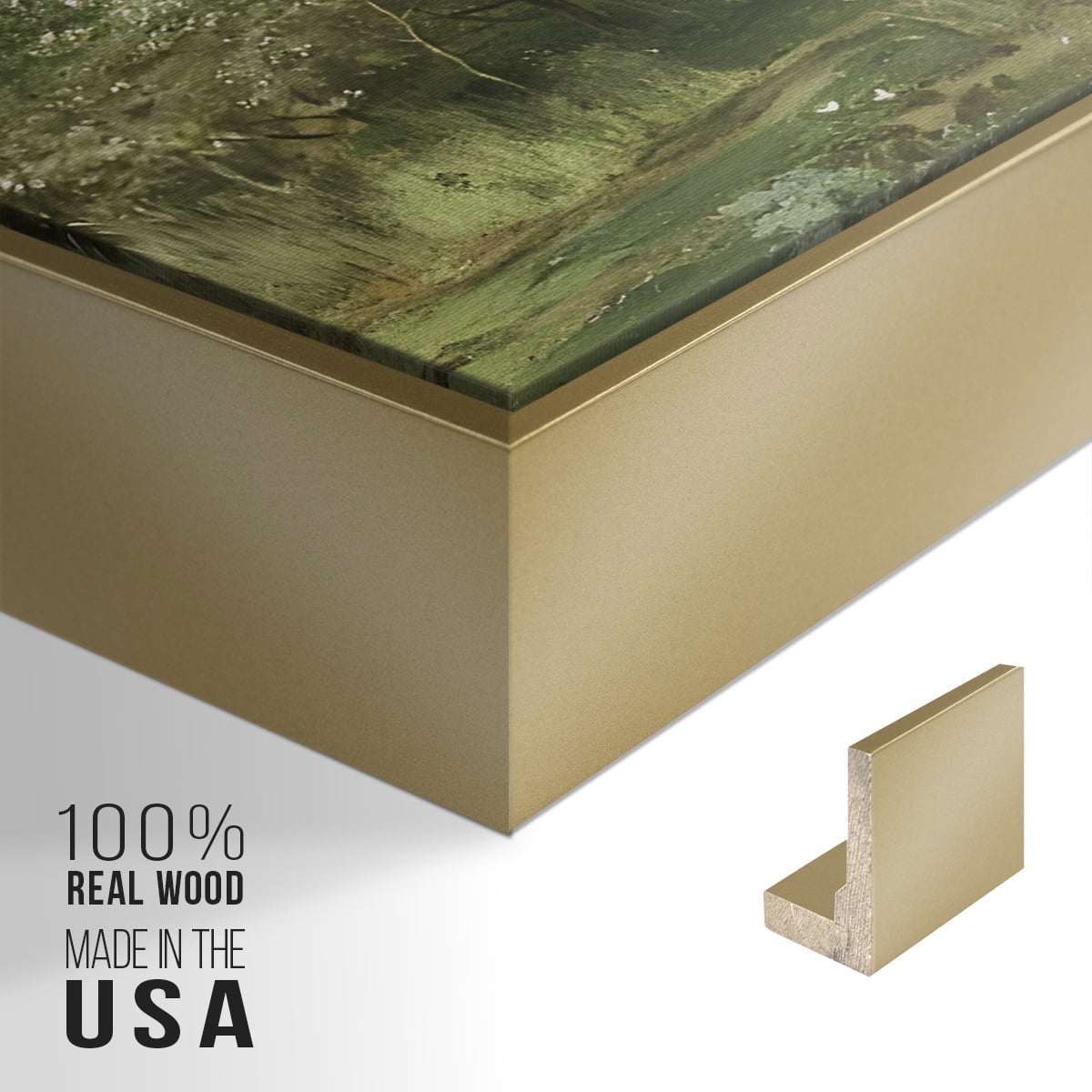 Vintage Landscape-CCXLVI By Wexford Home Framed in Gold Wood Gallery Wrapped Canvas 17 in. x 25 in.