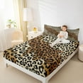 thumbnail image 4 of Homewish Chic Leopard Print Twin Sheet Sets,Rustic Western Farmhouse Twin Fitted Sheet,Brown Black Flat Sheet For Girl Kids,Breathable Home Decor,3-Piece, 4 of 7
