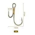 thumbnail image 4 of 20pcs Double Fishing Hook High Carbon Steel Golden Barbed Hook Zander Fishhooks, 4 of 7