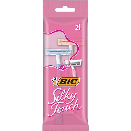 BIC Silky Touch Women’s Disposable Razors, 2 Blade Razors, 2 Pack