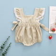 thumbnail image 5 of Ketyyh-chn99 Toddler Girl Clothes Toddler Girl Outfit Summer Soft Baby Dresses Newborn Baby Clothes Ruffle Girl (Beige, 0-6 Months), 5 of 5