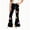 #07-Black, variant on Pants for Girls 5T Flare Pants Colorful Big Polka Dot Print High Waist Flare Pants, Retro Stretch Bell Bottom Casual Trousers Back To School Clothes Blue
