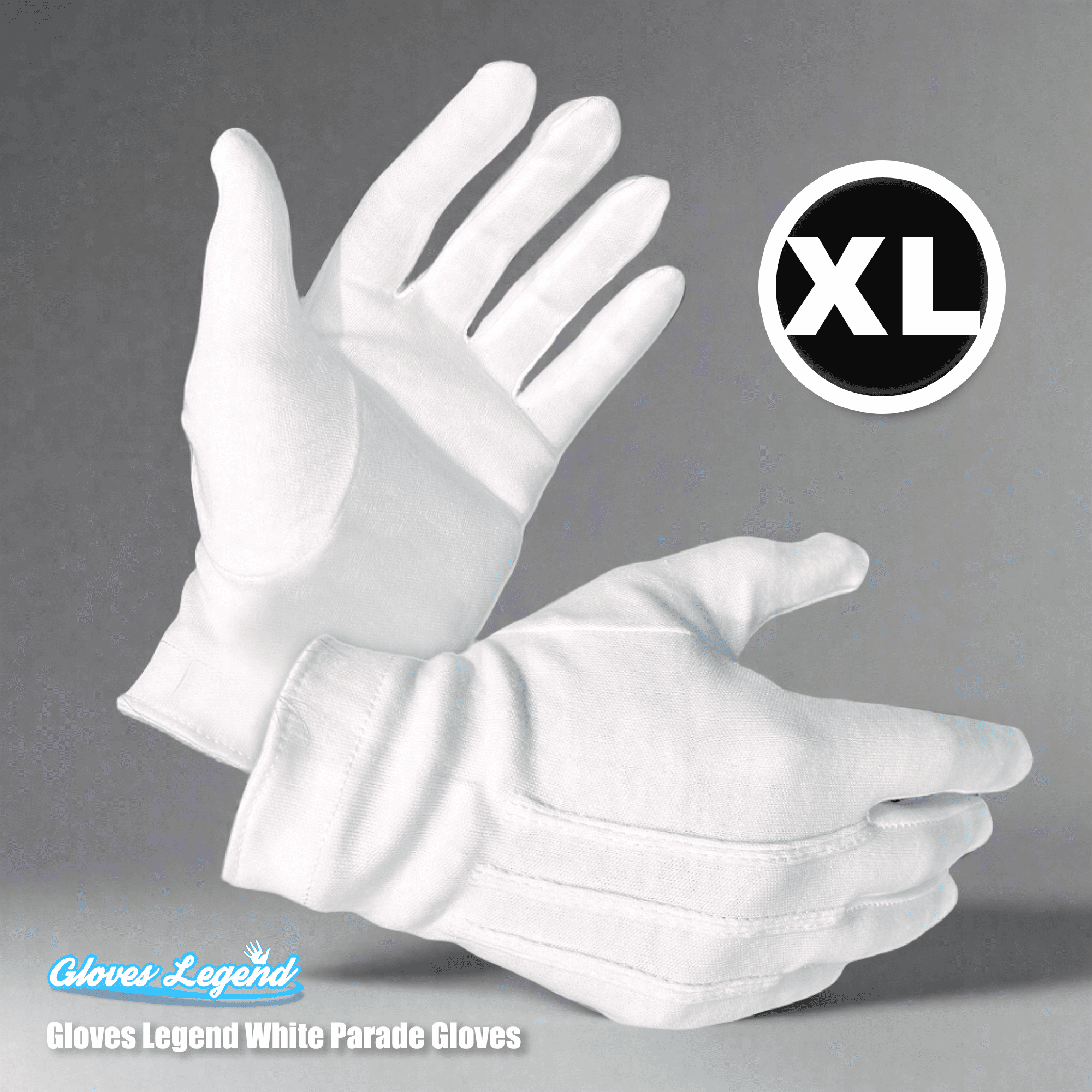 Handschuhe Legend Extra Groß – 12 Paar Baumwoll-Inspektionshandschuhe, Reversibel, Premium-Gewicht
