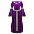 thumbnail image 2 of DPOIS Kids Girls Medieval Princess Dress Ball Gown Victorian Renaissance Vintage Dress Purple 10, 2 of 6