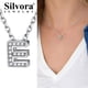thumbnail image 2 of Collar con inicial E de plata esterlina 925♥ Silvora con circonita cúbica para mujeres y niñas, 2 of 8