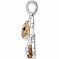 thumbnail image 2 of Sterling Silver Tan Preciosa Crystal Fox Pendant (19.9 X 14.07) Made In Thailand -Jewelry By Sweet Pea, 2 of 7
