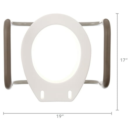 Carex Raised Toilet Seat with Handles, Standard Round Toilets, Adds 3.5" to Height, 250 lb Capacity