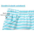 thumbnail image 6 of Beezizac Summer Pajamas For Girls – Blue Stripe & Glittering Text PJS Pal Cute Jammies Set Big Kids Size 16, 6 of 8
