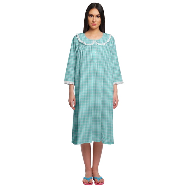 Moomaya Chemise de Nuit en Coton Imprimé pour Femmes