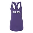 thumbnail image 2 of Wild Bobby Pray. Inspirational/Christian Women Racerback Tank Top, Purple Rush, Medium, 2 of 5