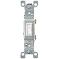 thumbnail image 2 of Interruptor Leviton de 15 amperios, 120 V, unipolar, AC silencioso, blanco, 2 of 5