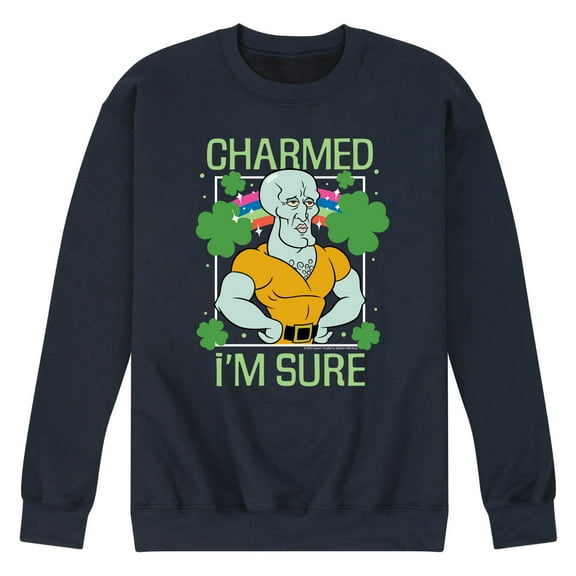 SpongeBob SquarePants - Charmed I'm Sure - Men's Crew Neck Fleece Pullover