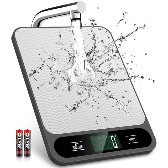 Báscula digital cocina 10 kg pantalla LCD función Tara acero inoxidable para repostería cocción café