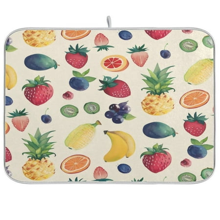 

Kitchen Drying Mat 16x18In Drying Dish Mat Dish Drying Mats Kitchen Countertop Multi-Function Drain Drying Mat Kitchen Table Coloured Fruit