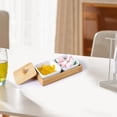 thumbnail image 1 of Plateau de Service pour Collations, Plateau d'Apéritif pour Bonbons, Biscuits, Fruits 2 Compartiments, 1 of 6
