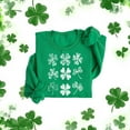 thumbnail image 4 of LEKWK Sweatshirts for Women Vintage Sketch Crew Neck Long Sleeve Graphic Tees White Grid Shamrock Print St Patricks Day Holiday Pullover, 4 of 5