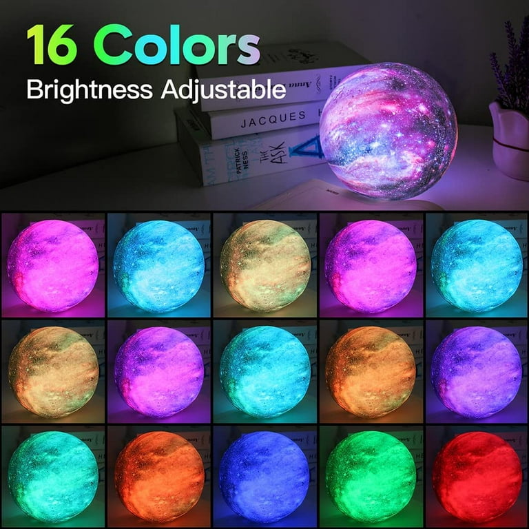 GOODWORLD Moon Lamp, LED 3D Print Moon Night Light, 16 Colors RGB Moon  Light with Stand & Remote Control, Remote & Touch Control USB Lamp, for  Kids