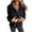 Black, variant on HAiming Fleece Jacket for Women Solid Button down Long Sleeve Lapel Coat Plus Size Loose Casual Outwear with Pockets