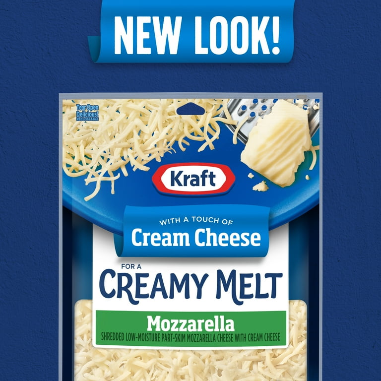 Kraft Mozzarella Shredded Cheese with a Touch of Philadelphia for a Creamy Melt, 16 oz Bag
