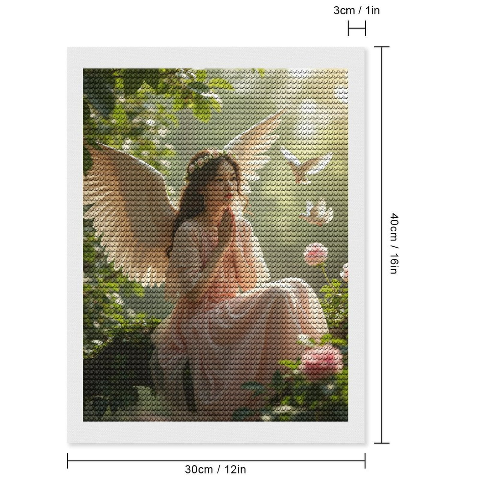 Diamond Art Kits for Adults, Angel In Enchanted Garden 5D Diamond Painting Kits for Adults Beginners, DIY Full Drill Diamond Painting, Gem Art and Crafts 12x16