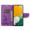 thumbnail image 6 of SaniMore for Samsung Galaxy A54 5G Case with Wrist Strap, Butterfly Embossed Magnetic Card Slot & Cash Bag Shockproof PU Leather Flip Folding Wallet Kickstand for Samsung A54 5G, Purple, 6 of 7