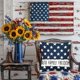 thumbnail image 1 of 4th Of July Cushion Covers Star Flag Patriotics Cushion Covers 4th Of July Decor For For Sofa Bedroom Home Decor, 1 of 6