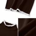 thumbnail image 4 of Fesfesfes Girls Lace Trim Crew Neck Top Brushed Long Sleeve Shirt, Warm Winter Base Layer for School Casual Wear Ages 10-15 Years, 4 of 8