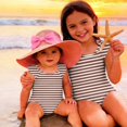 thumbnail image 4 of Abcomgle Toddler Girl Swimsuit 5t Striped One Piece Girls Swimsuit Ruffled Stretchy Swimwear for Girls, 4 of 7