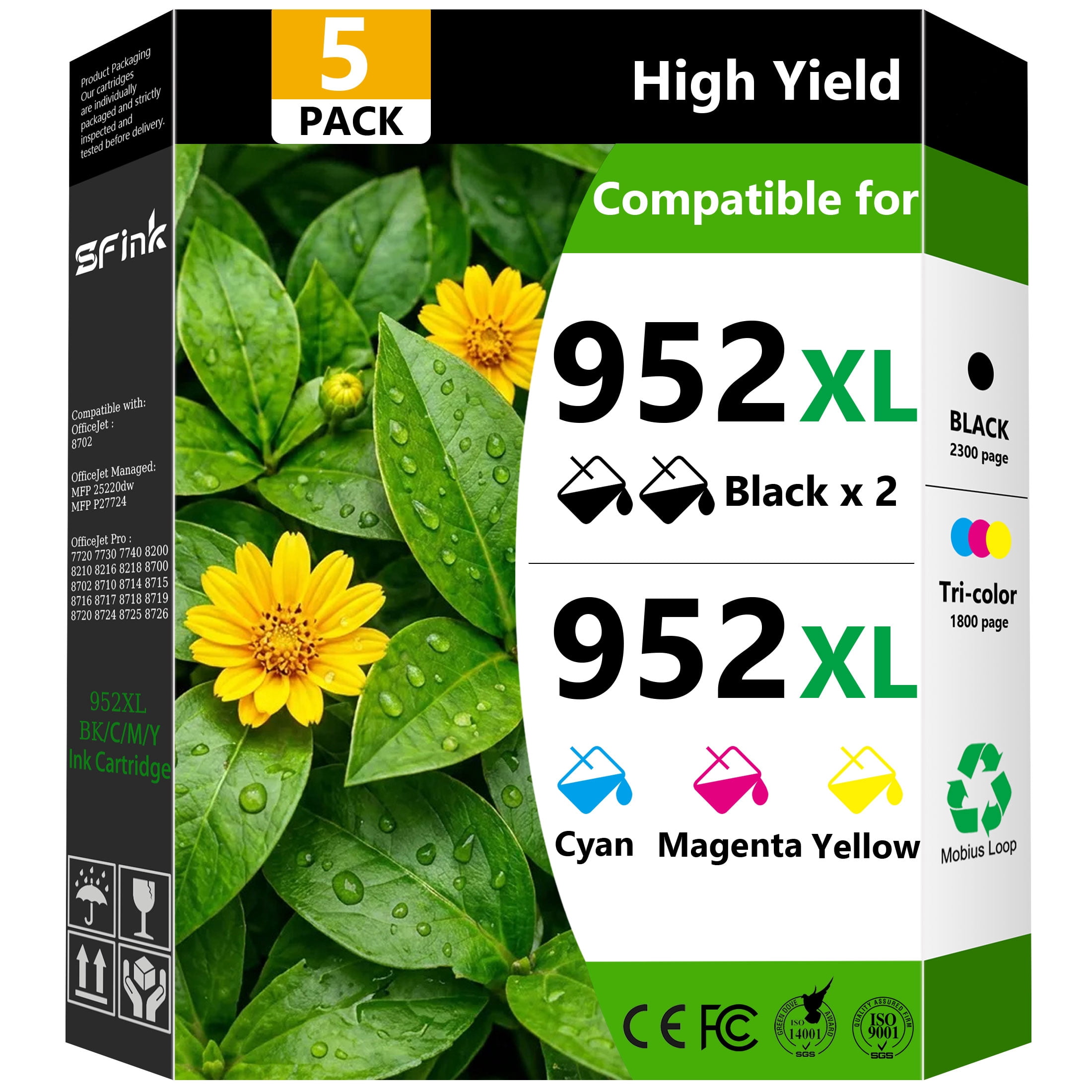 Halofox 934XL 935XL Ink Cartridge, Black, Cyan, Magenta, Yellow