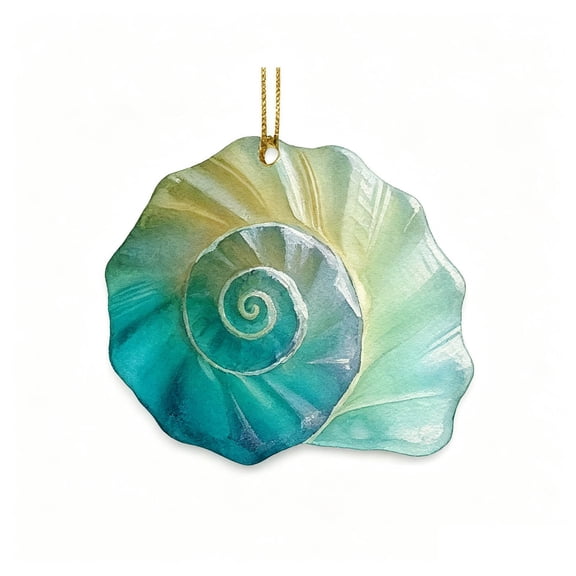 1PC Conch Christmas Tree Ornament, 2D Coastal Funny Christmas Hanging Ornament, Acrylic Coastal Christmas Tree Hanging Decor
