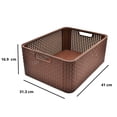 thumbnail image 4 of Paquete De 2 Cajas Organizadoras Duras Tipo Rattan Café, 4 of 5