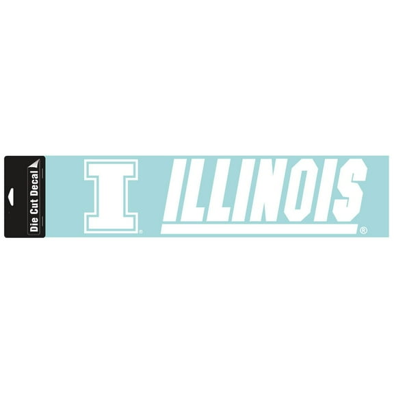 Illinois Fighting Illini Official NCAA 4 inch x 17 inch  Die Cut Car Decal by Wincraft