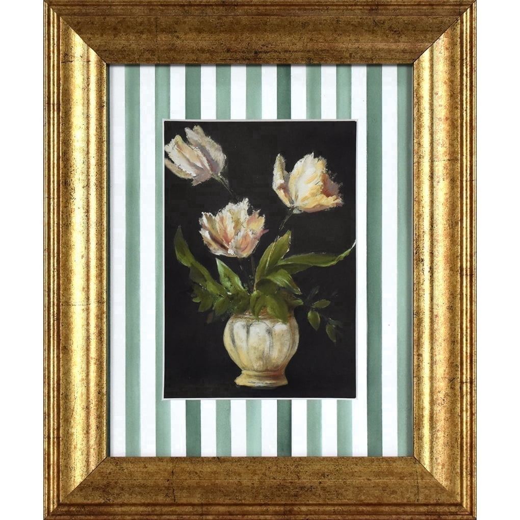 Home Decor Collection Moody Tulips Framed Wall Art with FrogTape reMOVEables Large Picture Hanging Strips Bundle