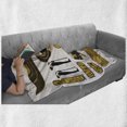 thumbnail image 6 of Egyptian Print Soft Flannel Fleece Throw Blanket, Old Historical Egyptian Myth Mummy Sun Art Illustration, Cozy Plush for Indoor and Outdoor Use, 50" x 60", Yellow Black, by Ambesonne, 6 of 6
