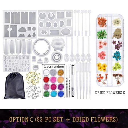 

DIY Crystal Glue Jewelry 83 Pcs Set and Dried Flower 12 Color Gypsophila