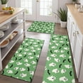 thumbnail image 2 of Green Ghost Bat Pattern Kitchen Rugs Sets Of 3,Kitchen Runner Rugs Non Skid Washable,Decorative Kitchen Floor Mats for Kitchen,Sink,Laundry,17"x30"+ 17"x47" + 17"x59", 2 of 6