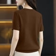 thumbnail image 7 of MEICHEN Women's Short Sleeve Pullover Fashion Crew Neck Knitted Shirt Elegant Lightweight Short Sleeve Spring Summer, 7 of 7
