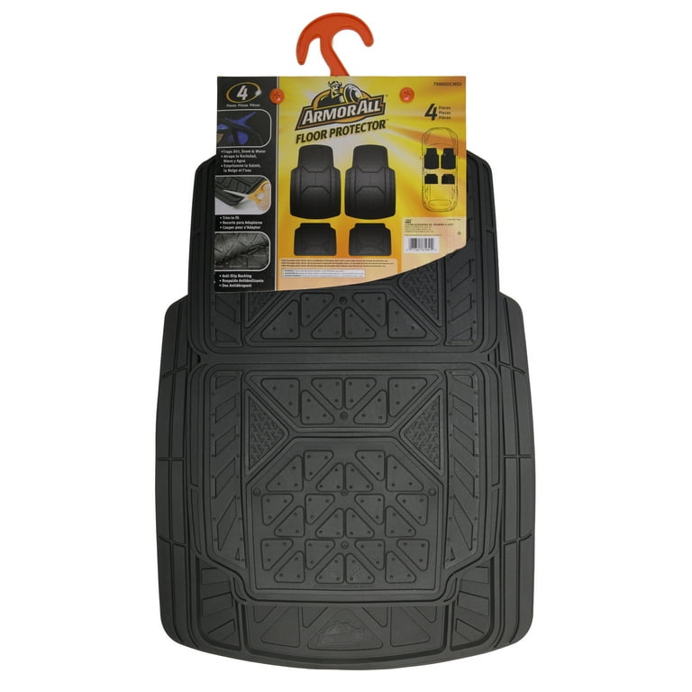 Armor All 4-Piece Rubber Trim-to-Fit Floor Mats 79960DCWDI Black