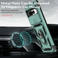 thumbnail image 6 of Heavy Duty Armor Case for Google Pixel 7 Pro, Rugged PC Soft TPU Military Grade Shockproof Metal Magnetic Plate Car Mount Shockproof Cover with Camera Lens Sliding Ring Holder Kickstand Case,Darkgreen, 6 of 8