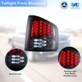 thumbnail image 4 of 1 Pair LED Tail Lights for Chevrolet S10 Pickup 1994-2004,Rear Lamp Assembly Replacement 1994-2004 GMC Snoma,1996-2000 Isuzu Hombre,Chrome Housing & Smoked Lens, 4 of 7