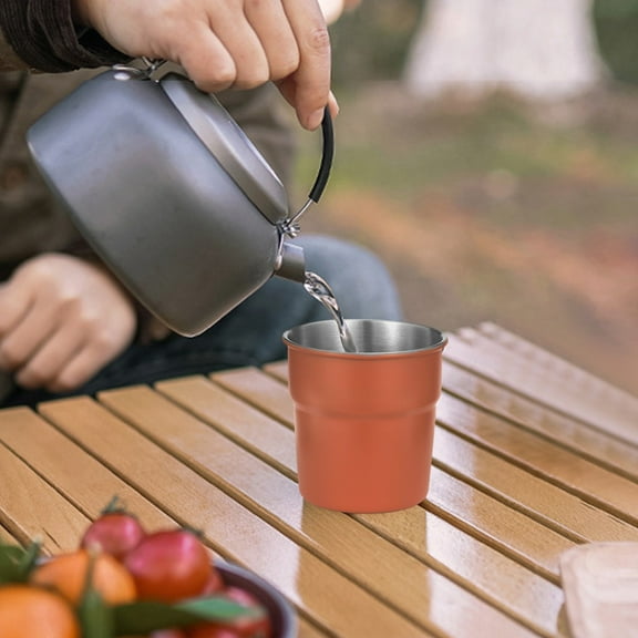 Stainless Steel Camping Cup under $5! kkbbma Stainless Steel Camping Cup, 300mL Outdoor Drinkware for Coffee Beer and Beverages, Food Grade 304 Material
