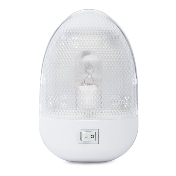 Lumitronics RV 12 V Oval Single Dome Optics Light - Iluminación interior para remolque Camper - Interruptor de encendido/apagado - Lente transparente extraíble (blanco)
