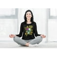thumbnail image 2 of Old Glory Womens Mardi Gras Voodoo Zombie Skull Relaxed Jersey Long Sleeve Graphic T Shirt, 2 of 6