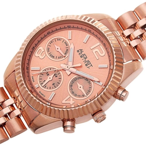 August Steiner AS8103RG Swiss Quartz Day Date GMT Rosetone  display picture 3